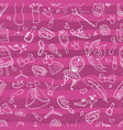 hand drawn seamless pattern with princess girl vector image vector image