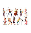 rock and pop musicians cartoon characters vector image vector image