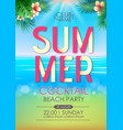 summer disco cocktail beach party poster vector image
