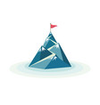 flag on the mountain peak vector image