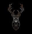 geometric head of a wild deer abstract gold deer vector image vector image