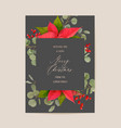 realistic poinsettia 3d flowers winter card merry vector image vector image