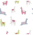 seamless pattern with funny hand drawn llamas vector image vector image