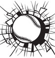 smashing baseball ball black and white vector image vector image