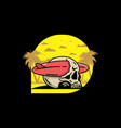 surfboard piercing the skull design vector image