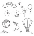 hand drawn doodle icon collection cartoon style vector image