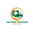 medical courier logo designs vector image vector image