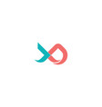 alphabet letters monogram logo dx xd d and x vector image