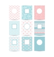 pink and blue romantic card templates vector image vector image