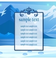 poster for text on the snowy mountains background vector image vector image