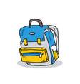 school bag on a white background vector image vector image