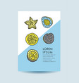 card with tropical fruits in memphis style design vector image vector image