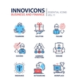 business and fnance line design icons set vector image