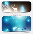 christmas banners with deers vector image
