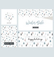 christmas winter landscape greeting card vector image