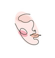 continuous line beautiful young woman vector image vector image