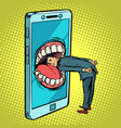 dangerous phone look online and the internet vector image vector image