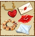 romantic set to celebrate valentines day vector image