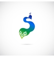s shaped peacock abstract symbol icon vector image