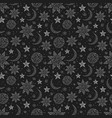 seamless background with stars and the moon can vector image