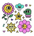 abstract retro cartoon characters set cartoon 30s vector image vector image