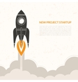 space rocket launch vintage background vector image