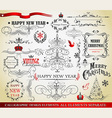 christmas calligraphic elements vector image