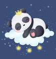 cute baby panda sleeping vector image