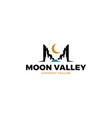 simple night valley scenic logo design template vector image vector image
