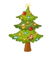 beautiful christmas tree on a white background vector image vector image