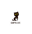 cats cafe logo design vector image