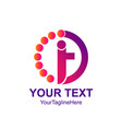 circle dot human letter i or t logo design vector image vector image