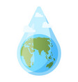 globe in water drop vector image