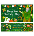 happy saint patrick day irish flag and shamrock vector image vector image