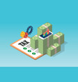 isometric tax payment and business concept vector image