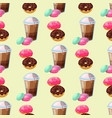 sweet delicious macaroons coffee cup morning vector image vector image