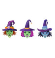 witches mask halloween scary witch faces vector image vector image