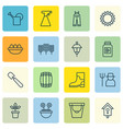 set of 16 plant icons includes flowerpot vector image vector image
