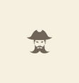 vintage head man pirates with beard logo symbol vector image vector image