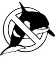 outline cartoon killer whale vector image vector image