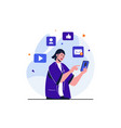 social media marketing modern flat concept for web vector image