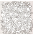 cartoon cute doodles hand drawn halloween vector image