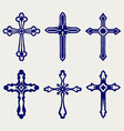 religious cross design collection vector image vector image