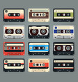 set of retro audio cassettes vector image