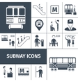 subway icons black vector image