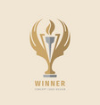 award winner cup - logo template concept vector image vector image