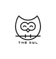 icon or owl logo in thin line style vector image