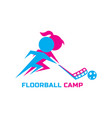logo for a children s floorball camp vector image vector image