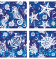 seamless patterns with sea symbols vector image