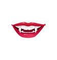 Open female mouth icon bright red lips Royalty Free Vector